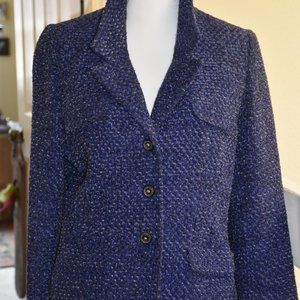 Blue sparkle tweed blazer by Carlisle Size 12